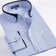 Новое поступление, Весенняя Мужская рубашка с пряжкой в полоску, Мужская одежда, очень большая Однотонная рубашка с длинными рукавами, большие размеры, M-5XL6XL7XL8XL9XL