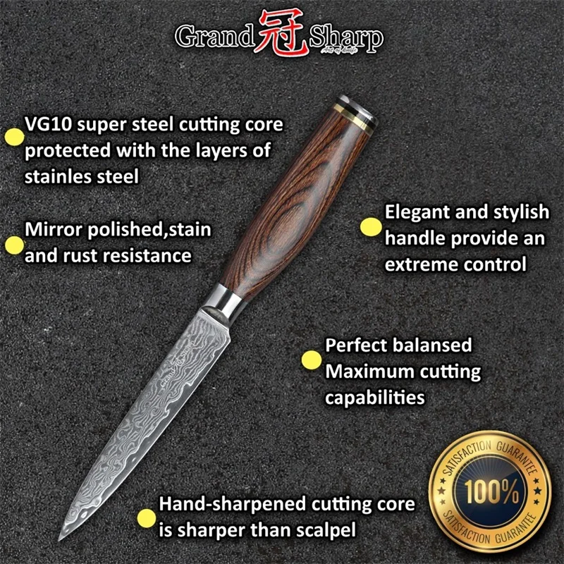 Grandsharp набор ножей из дамасской стали 2 шт. Дамасская японская нержавеющая сталь