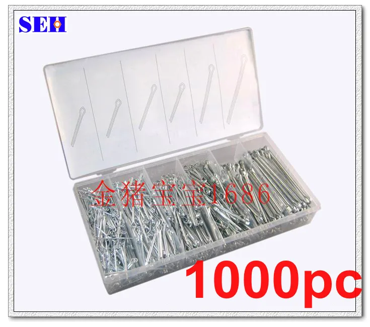 1000pcs U type Cotter Split Pin Kit Assortment+box Cotter Pin Hardware toolsin Pins from Home