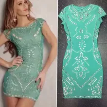 Top Quality Sleeveless Orange Pink Manual Beading Mini Bandage Dress Cute Celebrity Party Dress