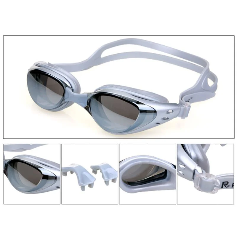 Зеркальные очки для плавания, силиконовые уплотнения, очки для плавания, очки для дайвинга, противотуманные, анти-осколки, водонепроницаемые очки для плавания ming