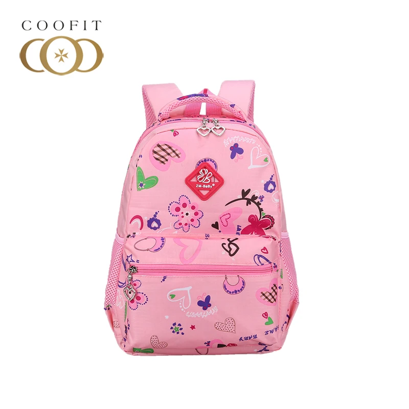 

coofit 2017 Lovely School Bags Sweet Love Heart Pattern Bookbag Oxford Printing Backpack Practical Travel Backpack For Girls