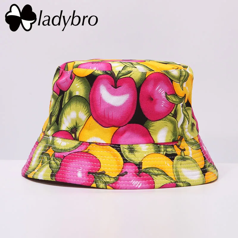Ladybro الخريف المرأة قبعة الرجال قبعة بحافة شقة أعلى سيدة قبعة الشمس الذكور الزهور كاب الإناث الصيف قبعة بتصميم هيب هوب بوب الفاتحة فام