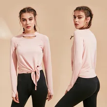 Women Crop Top High Neck Long Sleeve Sports Shirt Jersey Women Breathable Jogging Workout Shirt Training Gym Yoga Pullover