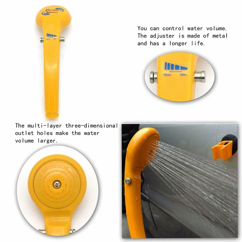 12V Portable Camping Shower Multifunctional Hiking Camping Outdoor Shower Head Car Washer For Travel