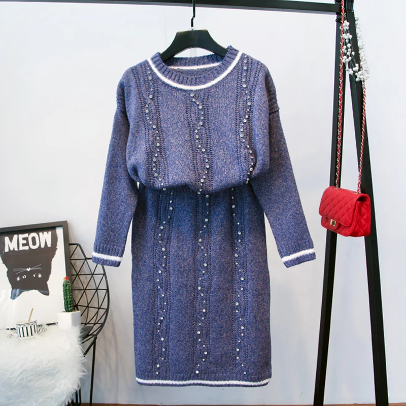 Женский комплект одежды ALPHALMODA изящный костюм с кристаллами элегантный свитер и