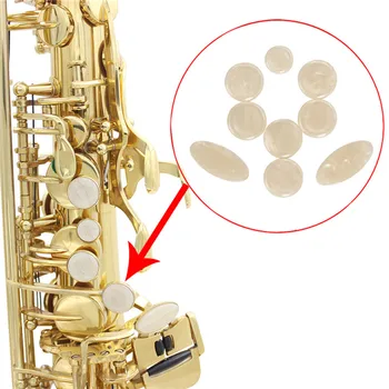 

New Arrival True mother-of-pearl Saxophone Button Key Buttons Inlays Sax Part White Bark Buttons 9 Pieces Woodwind Instrumen