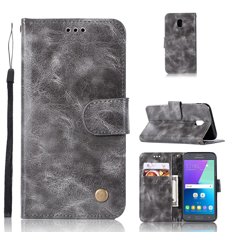 

Retro PU Leather Wallet Case For Samsung Galaxy J3 2017 Coque J3 2018 Flip Cell Phone Bag For Funda Samsung J3 Pro Case Cover