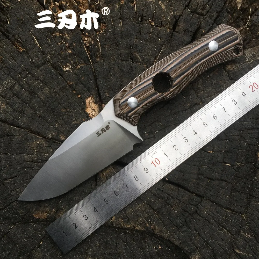 Sanrenmu S725P нож с фиксированным лезвием 14C28N оболочкой для кемпинга выживания