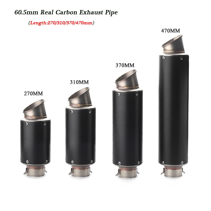 

Universal Carbon Fiber Exhaust Muffler Pipe Silp on 60.5mm Motorcycle Silencer System
