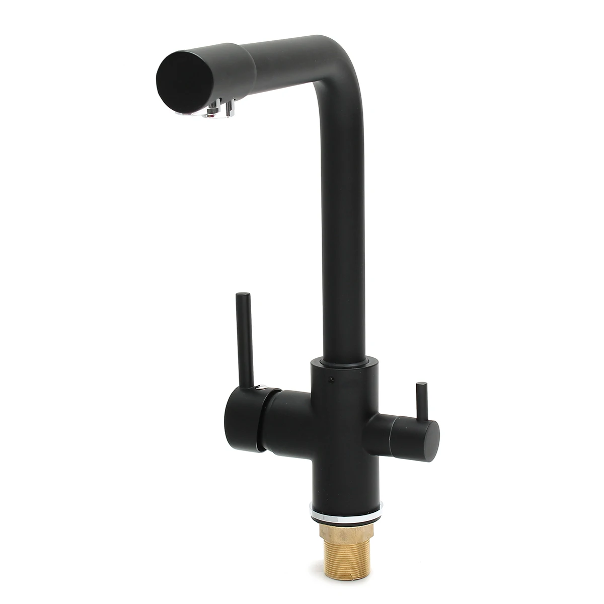 

Hot/cold water Filter Kitchen Faucets Deck Mounted mixer tap 360 Rotation Water Purification Double handles Sink Basin Faucet