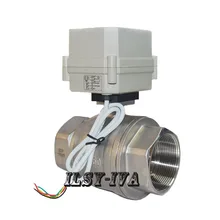 Нержавеющая сталь AC/DC 12~ 24 V привод клапана, 2 варианта DN32, DN40, DN50 Электрический шаровой кран со светодиодным индикатором