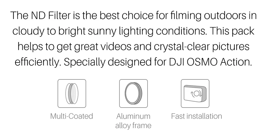 Фильтр объектива Ulanzi ND фильтр для DJI OSMO ACTION, ND8/ND16/ND32 Оптическое стекло CPL фильтры объектива камеры Osmo Action аксессуары