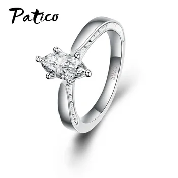 

Exquiste Long Oval Cubic Zirconia Rings For Women Luxury Wedding Engagement Trendy Jewelry Promise Rings For Wife/Lover