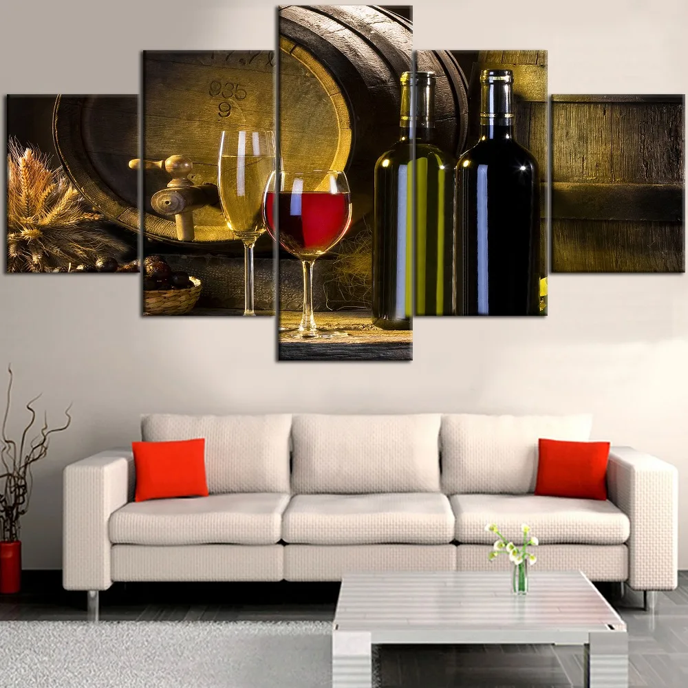 

Zhuistar multi photo 5 panel diy "Wine and red wine" diamond square / round inlaid diamond embroidery home decoration