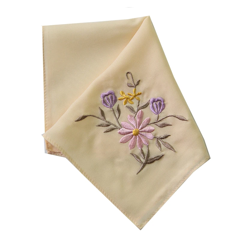  Decorative Silk Embroidery Ladies Vintage Handkerchiefs Wedding Party Favor Fashion Accessories Sma