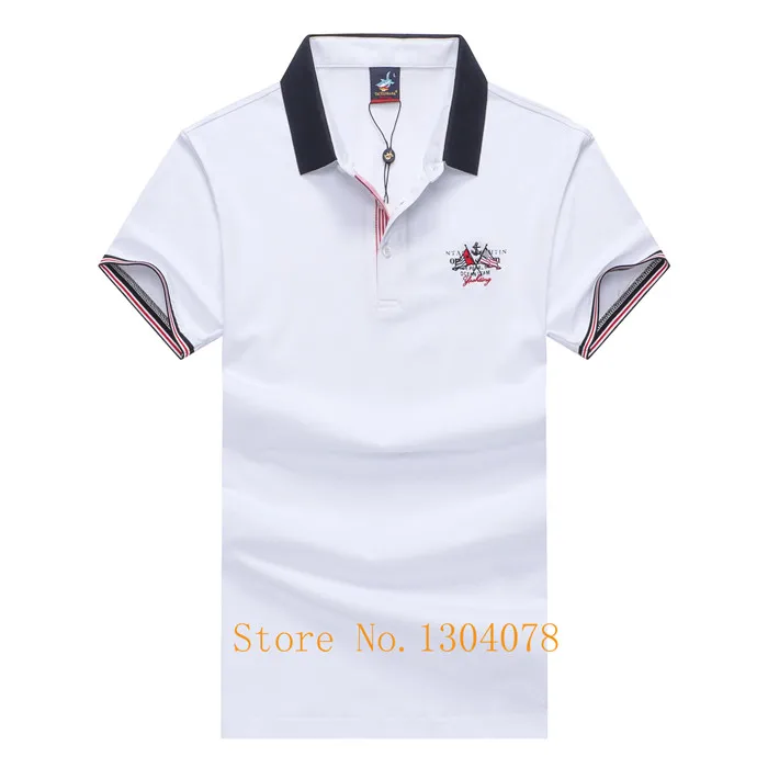 5950-WHITE Новое поступление, полосатая Мужская рубашка поло, повседневная, Tace& Shark, брендовая мужская одежда,, летние шорты, рукав, хлопок, США, поло, Homme - Цвет: 5950-WHITE