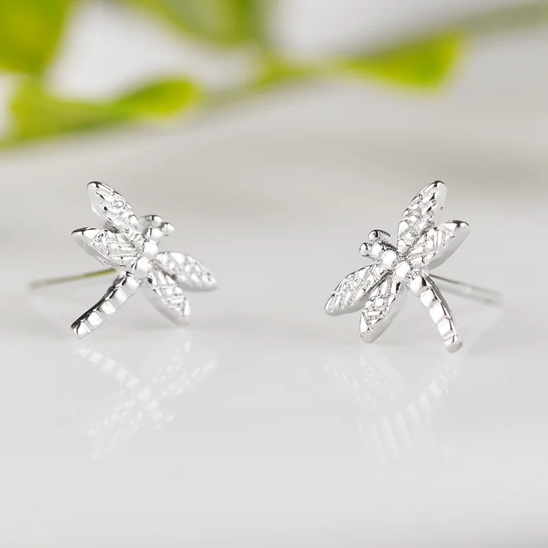 Женские гипоаллергенные серьги гвоздики со стрекозой|stud earrings|stud earrings for womenearrings