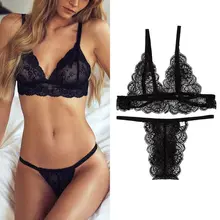 Conjunto de lingerie transparente, plus size, mulheres, sutiã e calcinha, renda, conjunto de sutiã e calcinha, vs interior de ropa