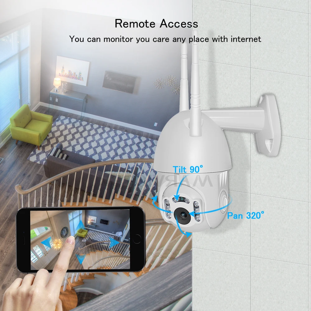 720P IP камера WiFi Беспроводная PTZ скоростная купольная CCTV наружная Домашняя