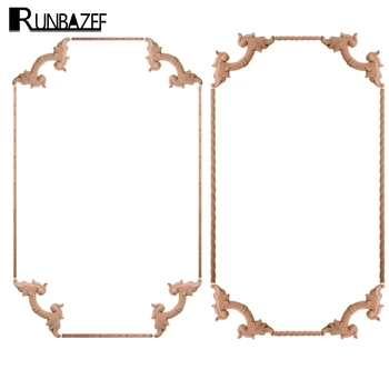 

RUNBAZEF Real Wood Flower Carved Wooden Corner Pieces Home Decor Decoration Accessories Craft Figurine Fairy Miniature Letras