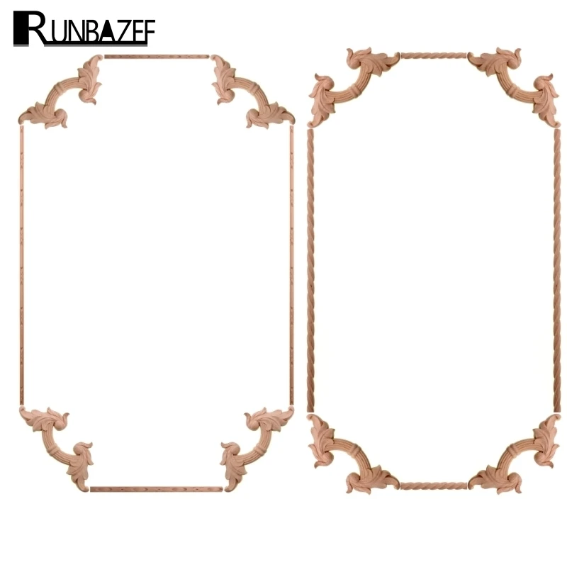 RUNBAZEF настоящие деревянные цветы резные Угловые детали украшение для дома