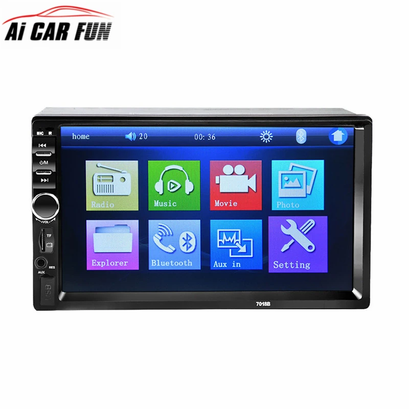 

7018B Car Vehicle 7 Inch TF Card Doule Din Bluetooth DVD Player Auto Multimedia Player Touch Screen Audio Player 12V with camera