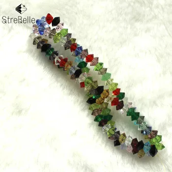 

3x6mm 200pc Glass Crystals Loose Faceted Flat Bicone Beads for DIY Bracelet Necklace Jewelry Making
