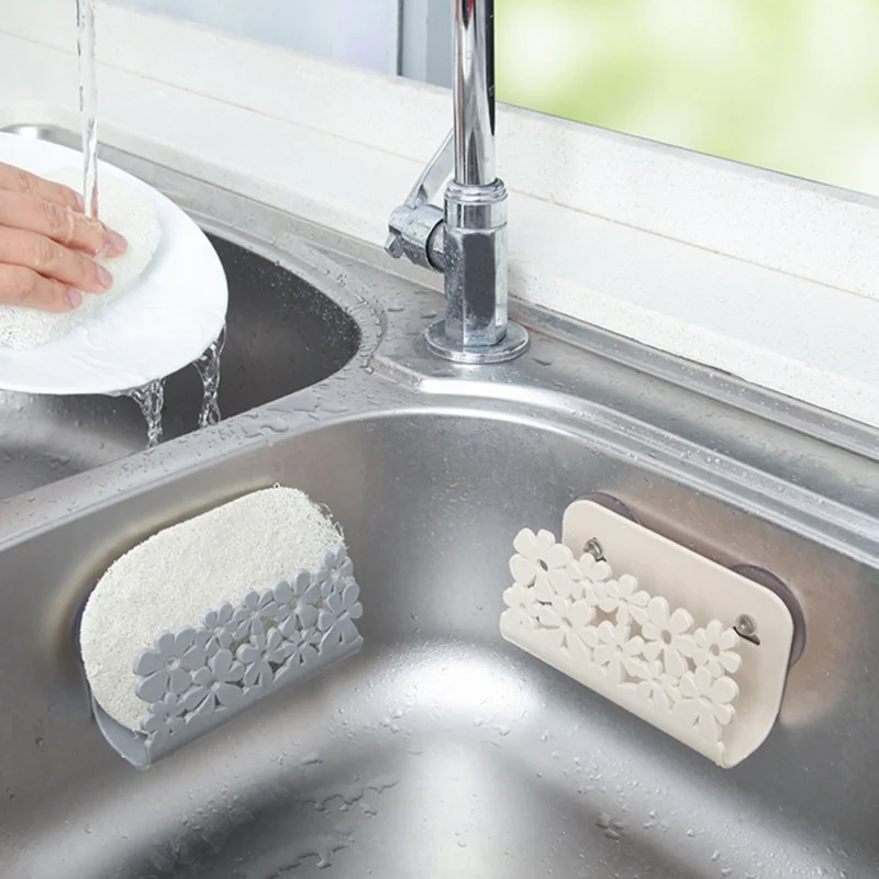 

Useful Kitchen sink side frame sponge storage rack bathroom shower storage towel soap dish rack cabin dishwashing sponge filter