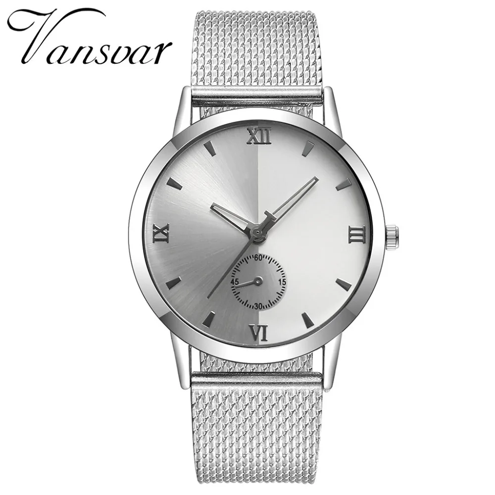 

Vansvar Fashion and Simple Reloj mujer Quartz Wrist Watch Plastic Leather Band Stainless steel Round Dial Women's Watches XB40