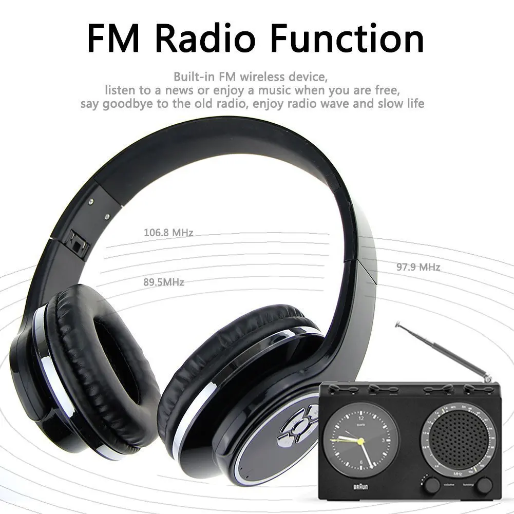 Makescc 2 в 1 Bluetooth динамик + наушники двойного назначения с микрофоном Складной FM