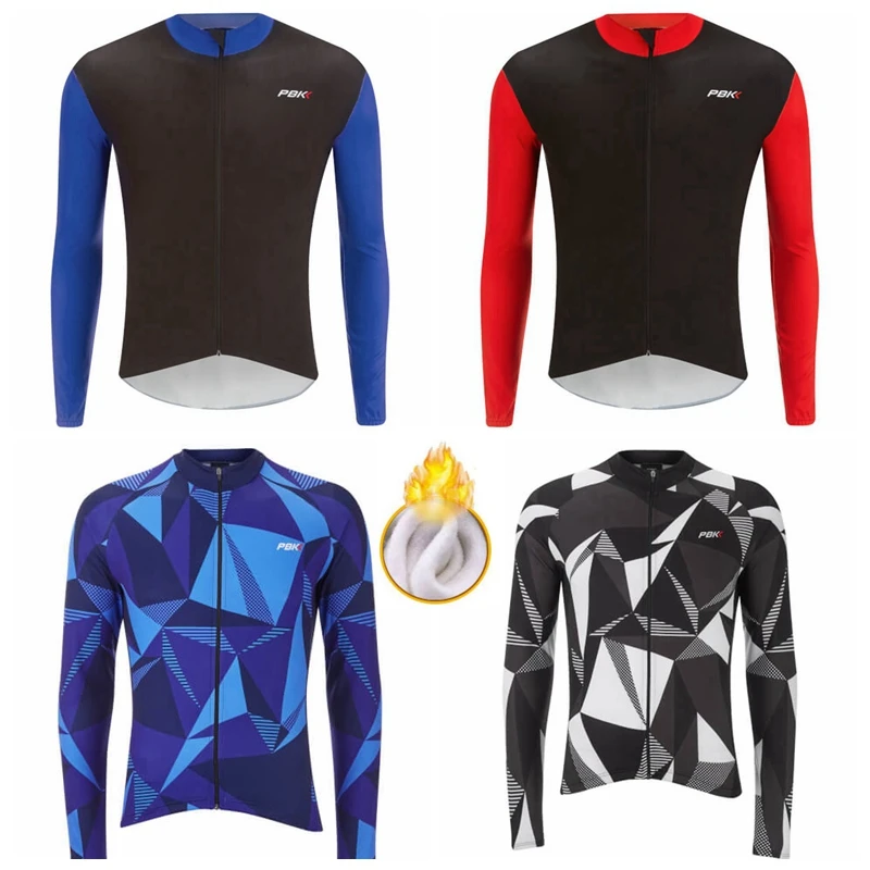 

2019 PBK Winter Cycling Thermal Fleece Bike Jersey Bicycle Clothes Cycling Clothing Or Keep Warm Outdoor Running Jacket