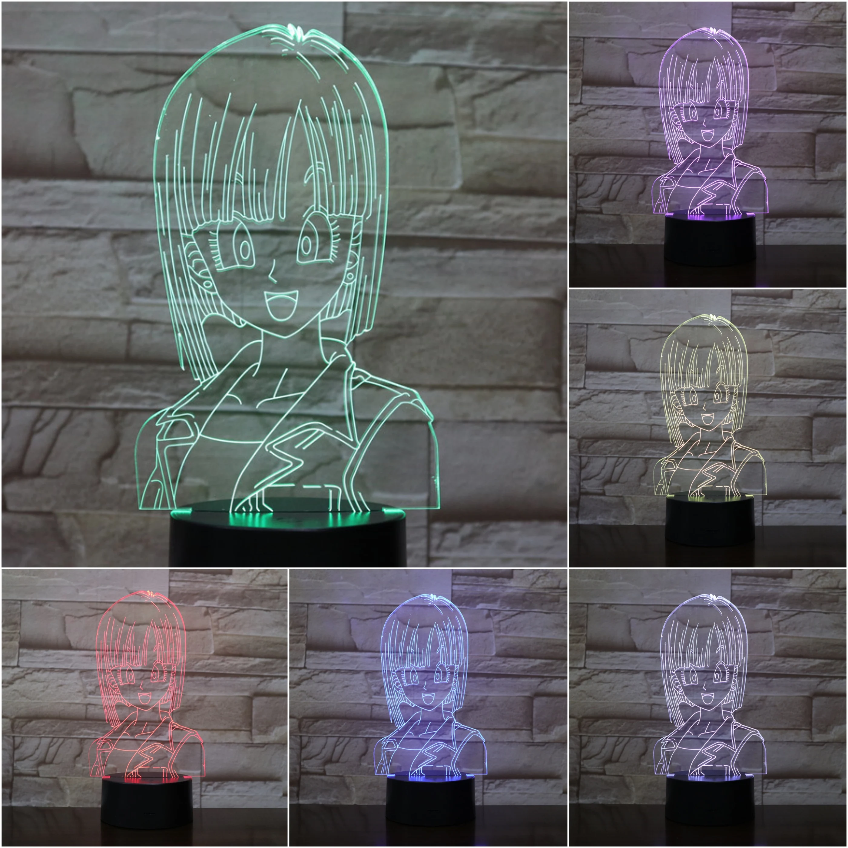 

Dragon Ball z Bulma Figure USB 3D LED Night Light Children Kids Gift Cartoon Toys Baby Nightlight Bulma Table Lamp Bedroom Neon