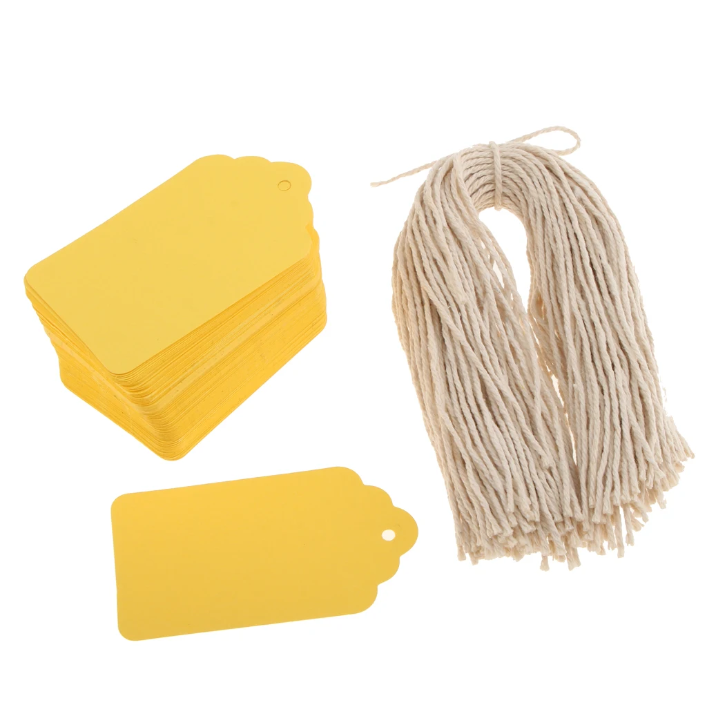 100pcs Christmas Gift Tag Kraft Paper Hanging Labels Wedding Wine Tags Décor