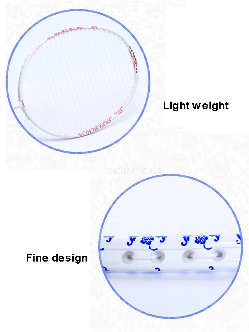 Легкий синий и белый фарфор ракетки для бадминтона ракетка углеродного волокна профессиональный бадминтон ракетки с сумка