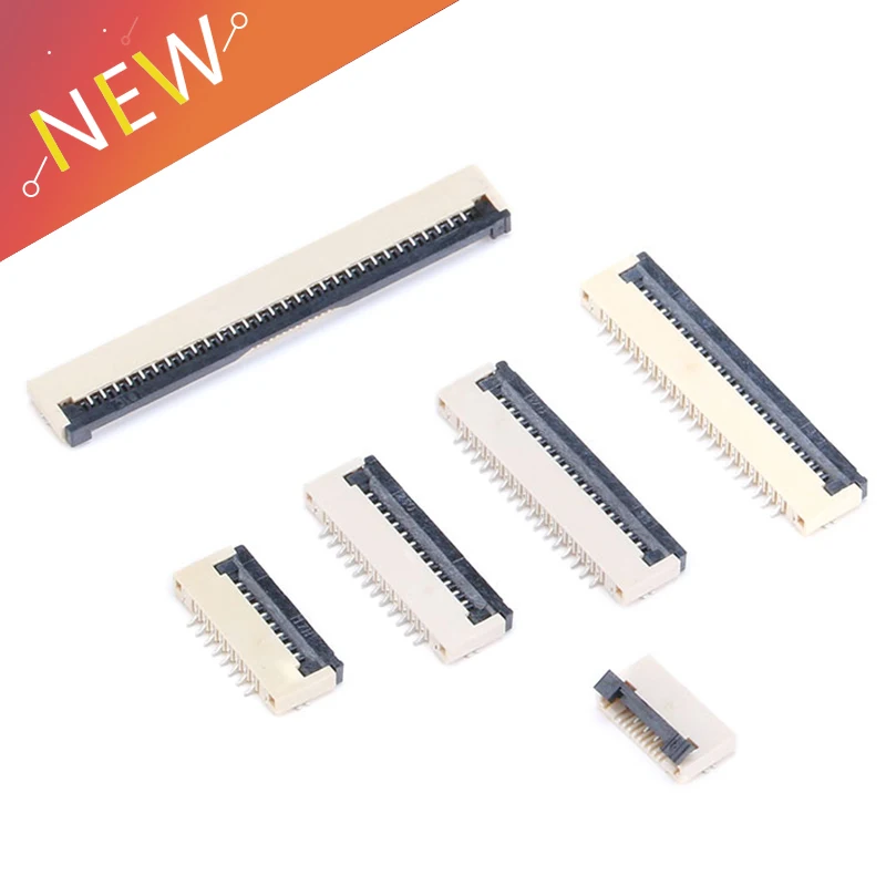 

10pcs 1mm Pitch Under Clamshell Socket FPC FFC Flat Cable Connector 4P 5P 6P 8P 10P 12P 14P 16P 20P 22P 24P 30P 34P 40P 50P 60P