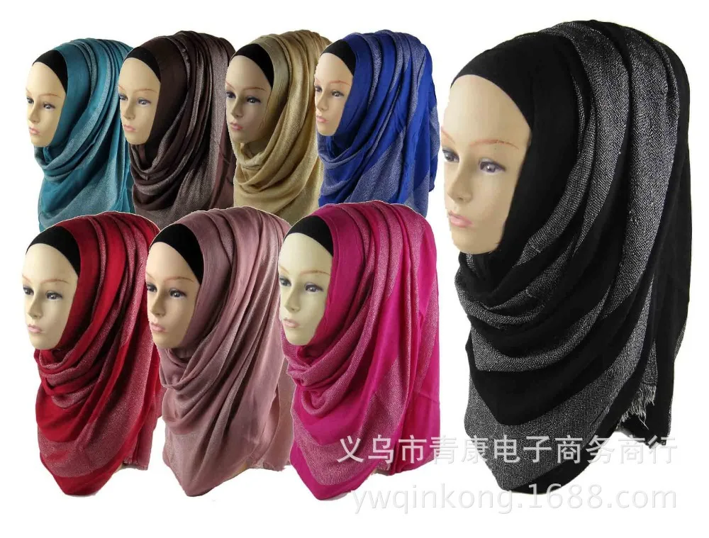 (12 pieces/lot) muslim long scarf islamic hijab scarf assorted colors