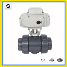 CTB-005 50nm AC220v 5 провод 6 провод DN50NPT 60,3 мм НПВХ резьбовой клей двойное соединение Электрический шаровой клапан НПВХ для орошения воды