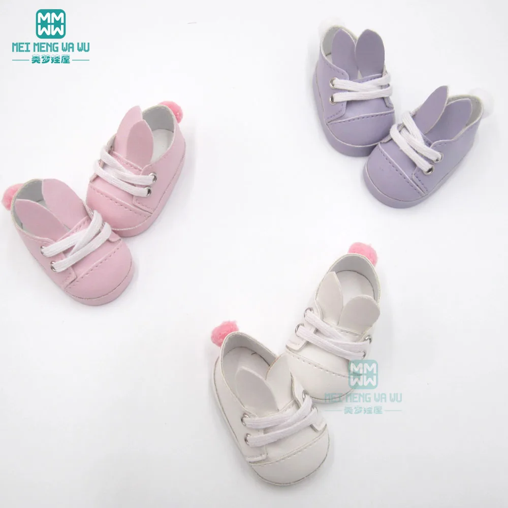 

6.3cm*3cm fashion mini toy dolls shoes rabbit ear flats fits 16 inch dolls and 40cm salon dolls Accessories