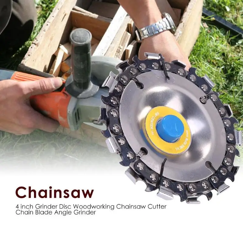 

4 Inch Chain Grinder Chain Saws Disc Woodworking Tool Plastic Ice Hard Rubber Wood Carving Disc Angle Grinding Tool