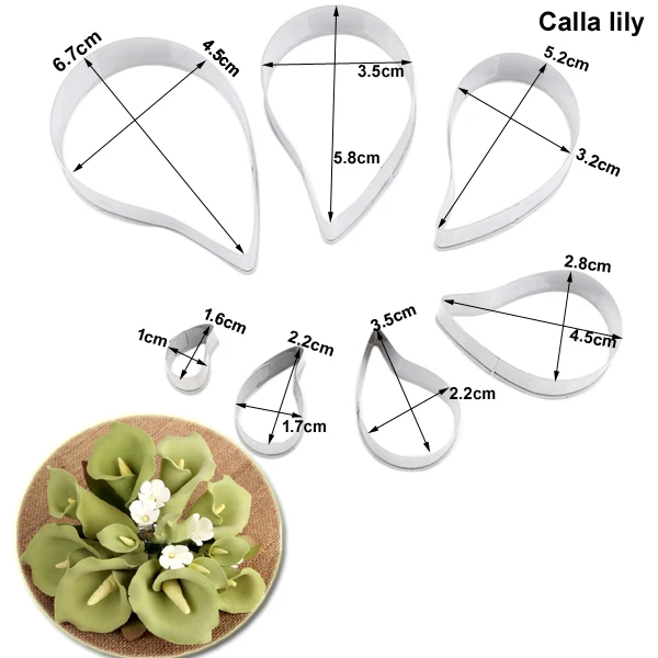 Calla lily лепестки силиконовые формы и резак помадка формы украшения торта инструменты Шоколадный Gumpaste, Sugarcraft, формы шоколада CS241