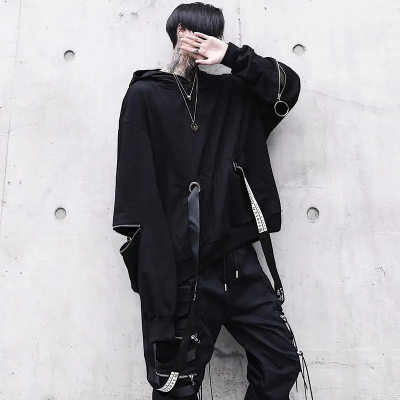 

2018 Autumn Club Hoodies Men Hooded Sweatshirts Hip Hop Mantle Jacket Long Sleeve Cloak Male Coat Outwear Moleton Masculino L214