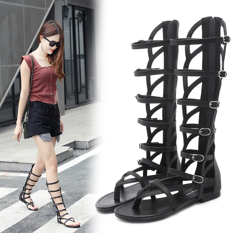 

Big Size 35-50 Bohemia Shoes 2019 Buckle Strap Women Flats Sandals Fashion Rhinestone Diamond Gladiator Flat Sandals Summer 3722