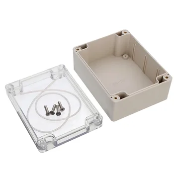 

1pc Waterproof Clear Cover Plastic Box Electronic Project PCB Instrument Case 115mmx90mmx55mm with 4pcs Screws and Sealed Wire