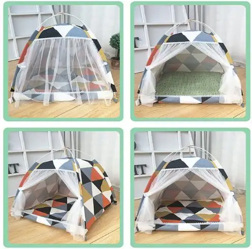 L Portable foldable pet tent playpen outdoor Indoor tent for cat small dog puppy tents cats toy house pet teepee foldable house