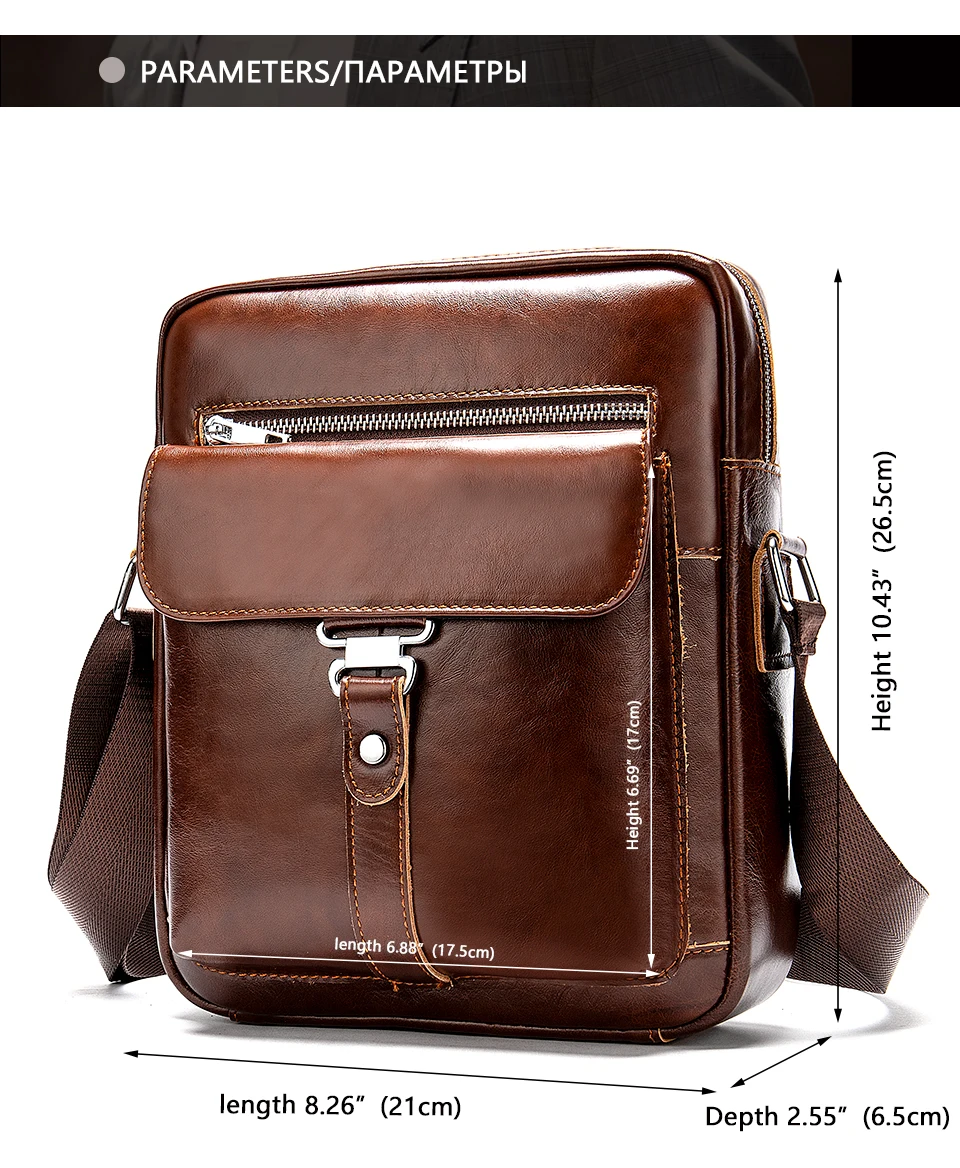 Men 's Shoulder Bags Genuine leather Male Flap Crossbody Bag for Men Vintage Pockets Ipad Phone Messenger Handbags 2