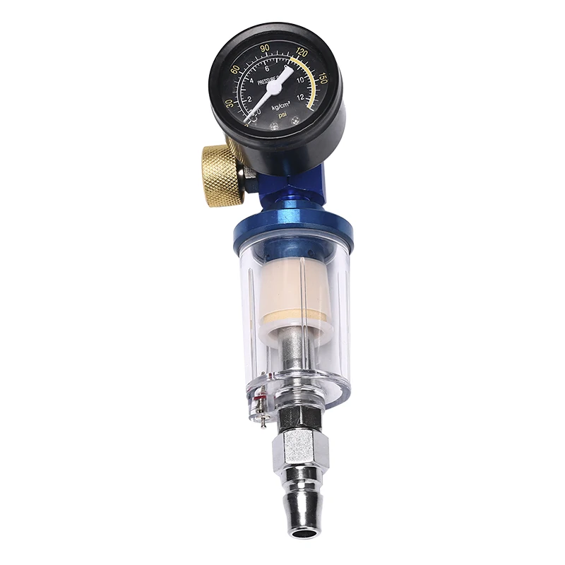 Spray Paint Gun Kit Air Regulator Gauge& In-line Air Oil Water Separator Filter