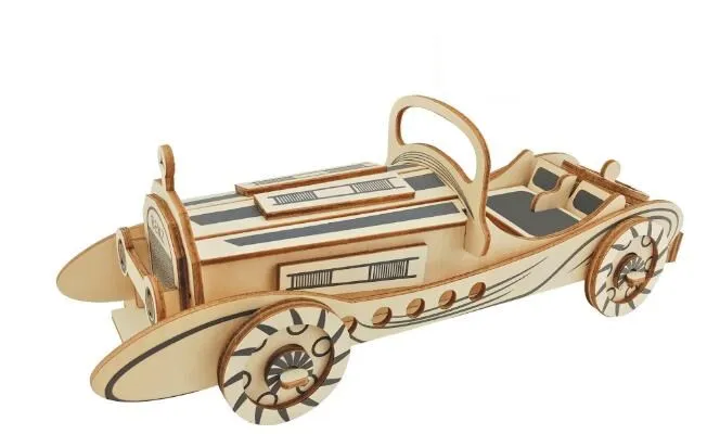 Simulation Mercedes Benz Model Diy Handmade Wooden Jigsaw Puzzles 3d Three dimensional Wooden 