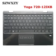 Новинка для lenovo Yoga 720-12IKB, верхняя крышка, клавиатура для ноутбука, Упор для рук, крышка, раскладка США с сенсорной панелью, задняя клавиатура, серебристый цвет