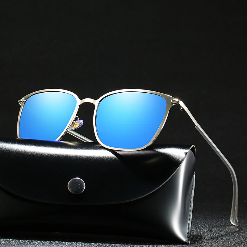 

2019 Retro Square Sunglasses Men Women Brand Designer Reflective Coating Sun Glasses Goggle Square Spied SunGlasses Male UV400